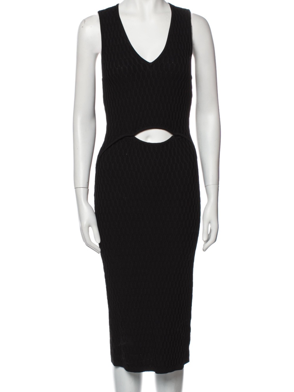 Jonathan Simkhai Black Sleeveless Cutout Knit Midi Dress